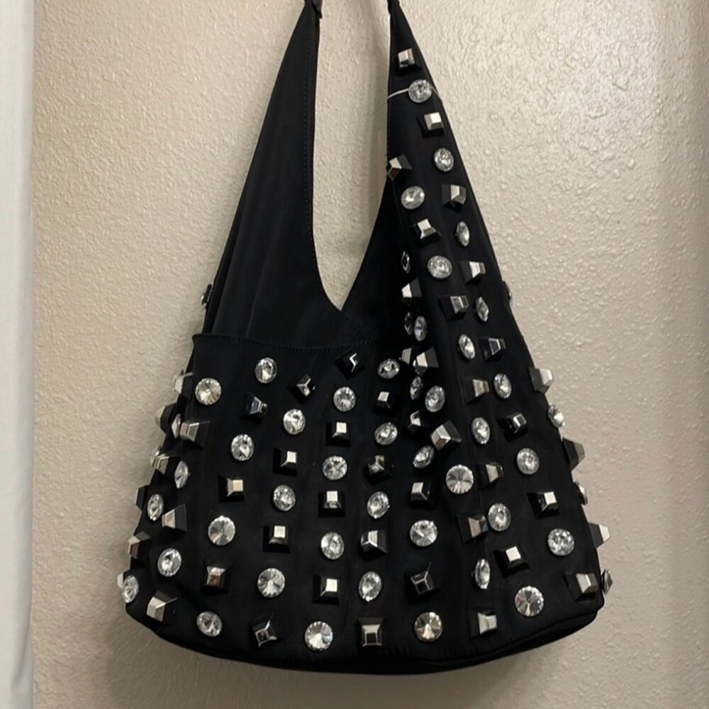 Bling Black Slouchy Bag - NWOT